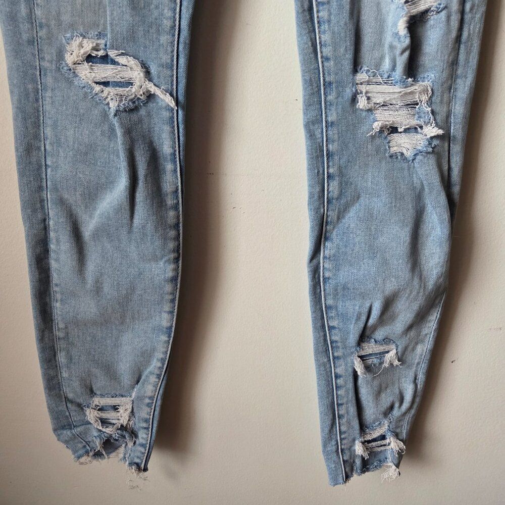 EUC AMERICAN EAGLE OUTFITTERS NEXT LEVEL STRETCH HI RISE JEGGING RIPPED SIZE 4 R - Picture 9 of 16